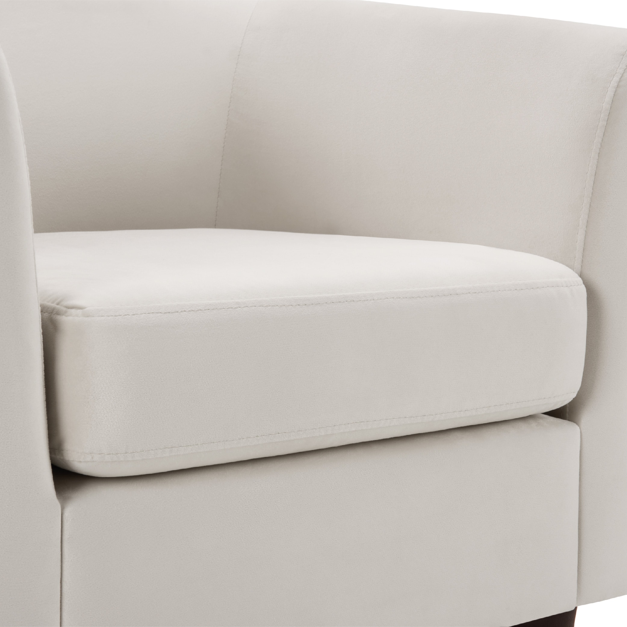 Velvet Accent Chair With Ottoman, Modern Barrel Chair Armchair For Living Room, Bedroom, White_maomaolike.com